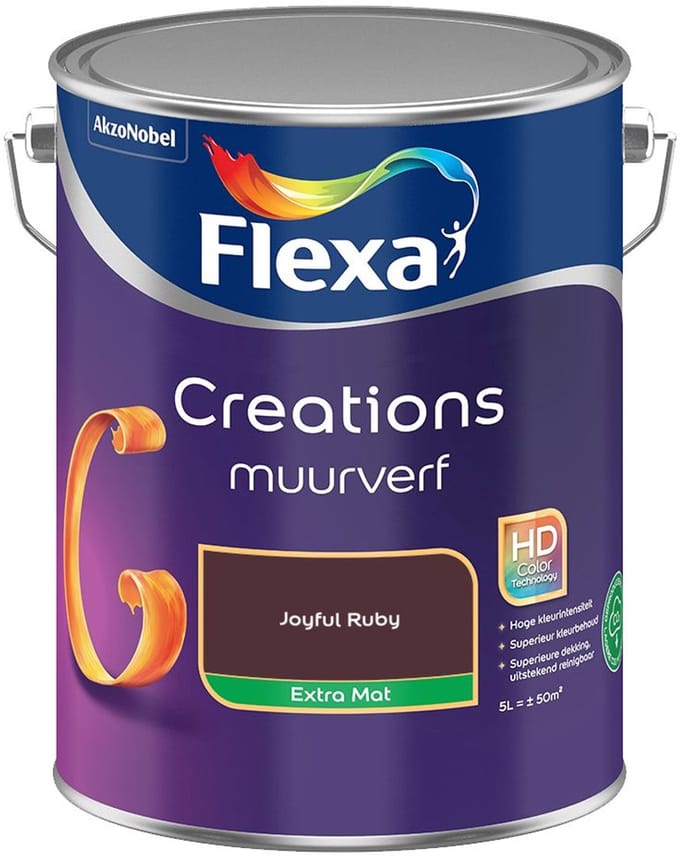 Flexa - Creations Muurverf Extra Mat - Joyful Ruby - Mengverf - 5 L