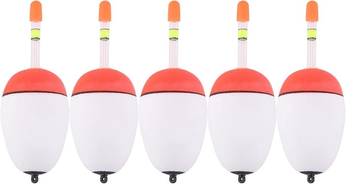 Set van 5 Zware Visdobbers (50 Gram) voor Vissen op Lange Afstand en Sterke Stroming