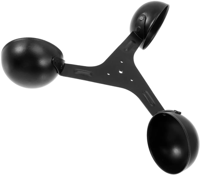 Windmeter Sensor - Windmeter - Weer Meten - 3-Kops Ontwerp - 17 cm - Zwart