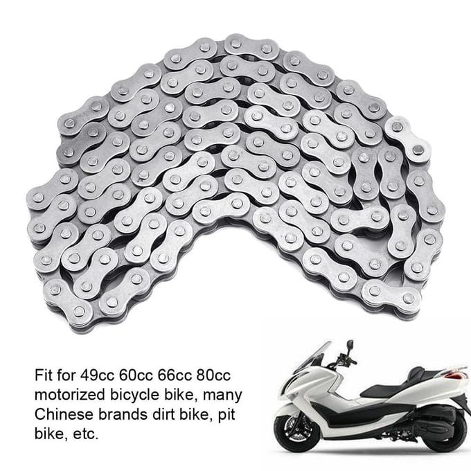 Chaîne à maillons 415110L pour vélo motorisé à moteur 49cc, 60cc, 66cc, 80cc gray