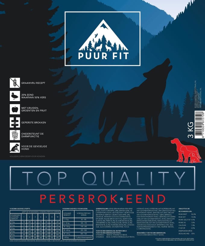 Puur Fit Top Quality Persbrok Eend 1 kg