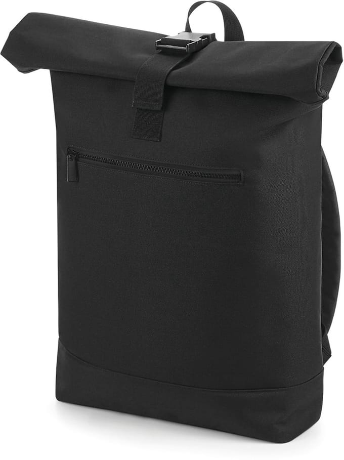 Roll-Top Rugzak – Waterafstotend – 20L – Laptopvak – Lichtgewicht & Stevig – Zwart – Voorvak met Rits – Comfortabele Schouderbanden