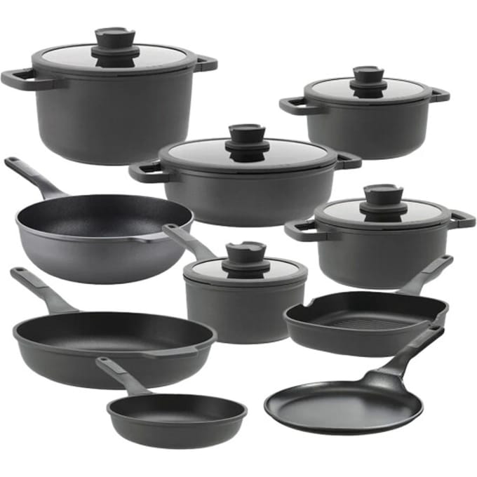 BergHOFF Pannenset Leo Stone+ - 15 Delig - Downdraft met Gratis panbeschermers