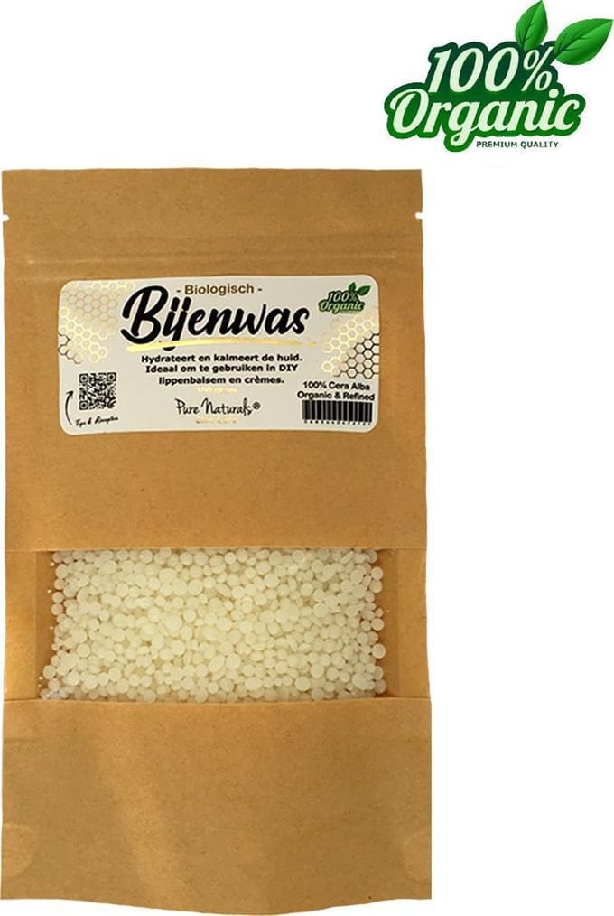 Bijenwas wit 100 gram - Biologisch - Geraffineerd - Korrels - Pure Naturals