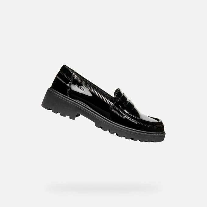 GEOX CASEY MEISJES Veterschoenen - ZWART