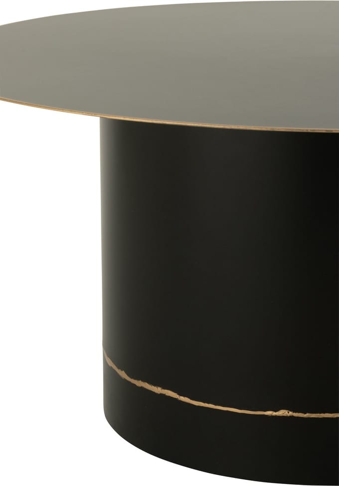 J-Line salontafel Cilinder Rond - ijzer - zwart/goud - large