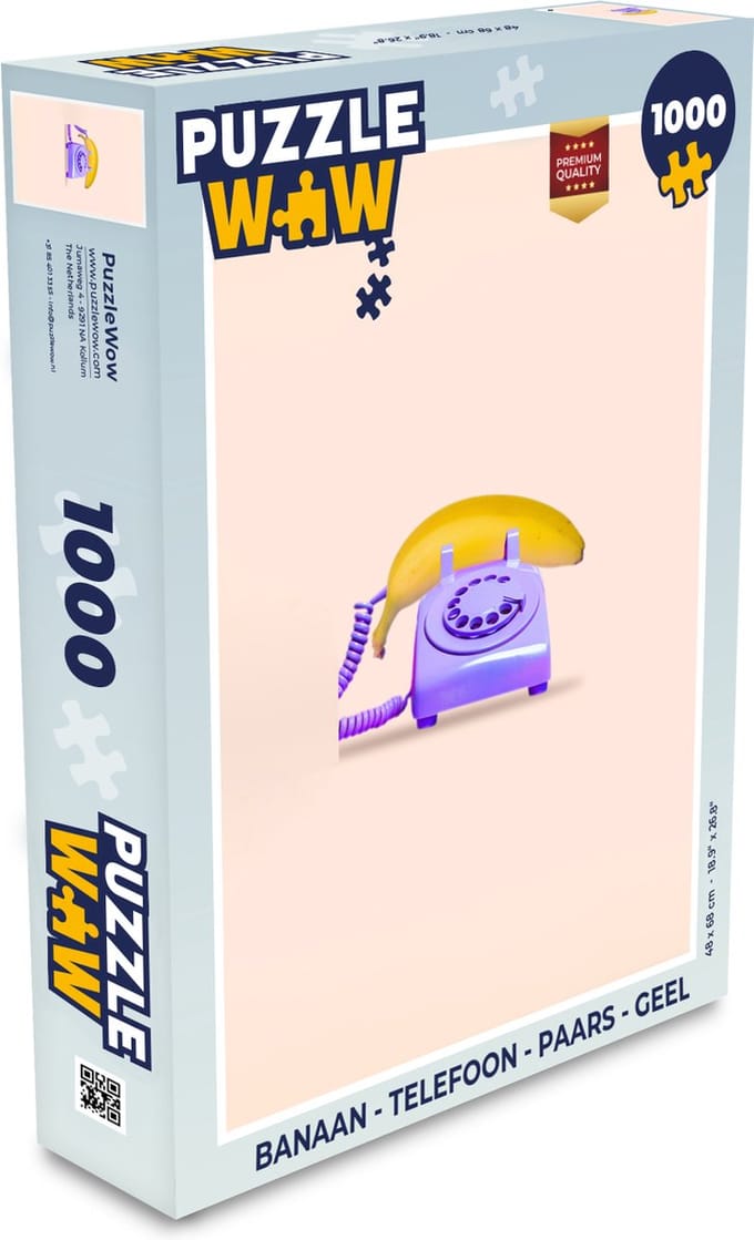 Puzzel Banaan - Telefoon - Paars - Geel - Legpuzzel - Puzzel 1000 stukjes volwassenen