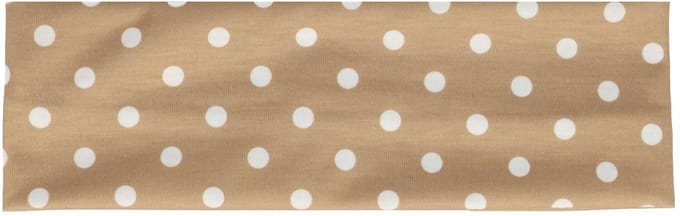 Haarsoires Haarband Stof 7cm – Stippen Print – Jersey – Wit Bruin