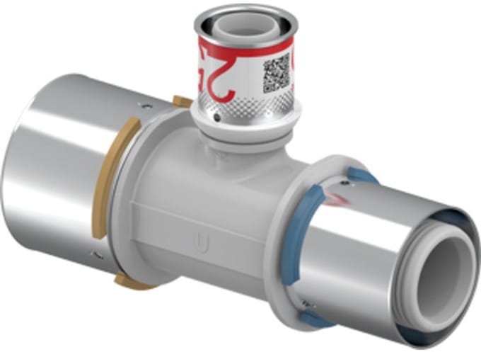 Uponor S-Press Plus PPSU pers composiet T-stuk verlopend 50x25x40mm