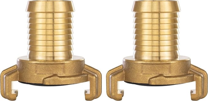 2x Messing Snelkoppeling 1 inch Slangtule (Geka systeem koppeling 1 inch)