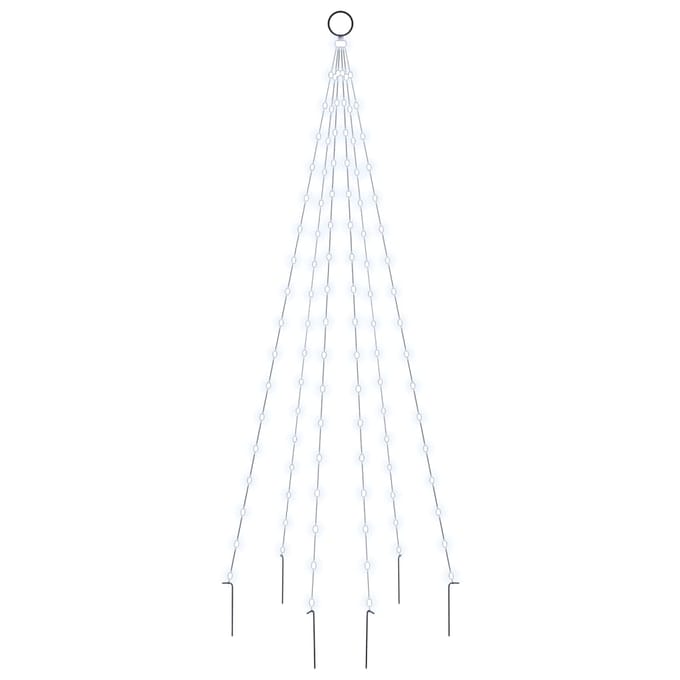 vidaXL - Vlaggenmast - kerstboom - 108 - LED's - koudwit - 180 - cm
