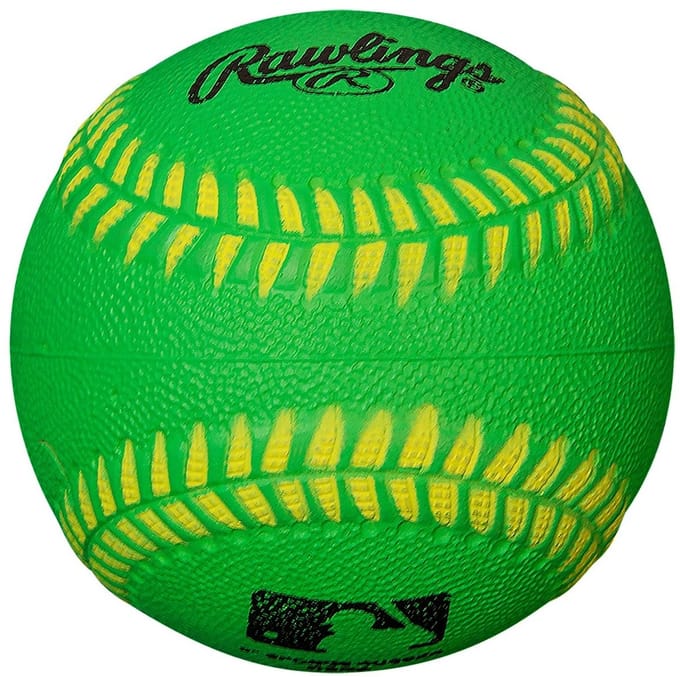 Rawlings - MLB - Honkbal - Sponge Rubber Honkbal - Neon Kleur - Groen - 9 inch