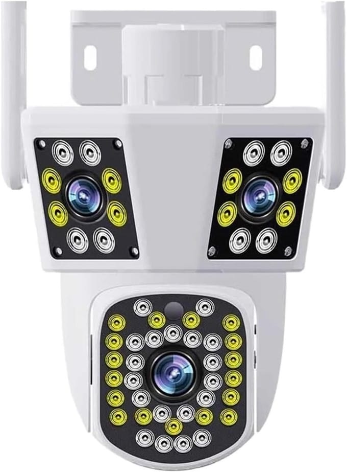 Beveiligingscamera - WIFI IP Camera - Huis Beveiligen - Dubbele Lens Dubbel Scherm - 12MP - Wit