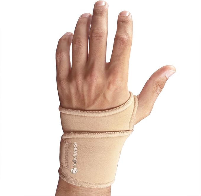 Mövibrace - Polsbrace Links - Neopreen - Verstelbaar - Unisex - Beige - One size