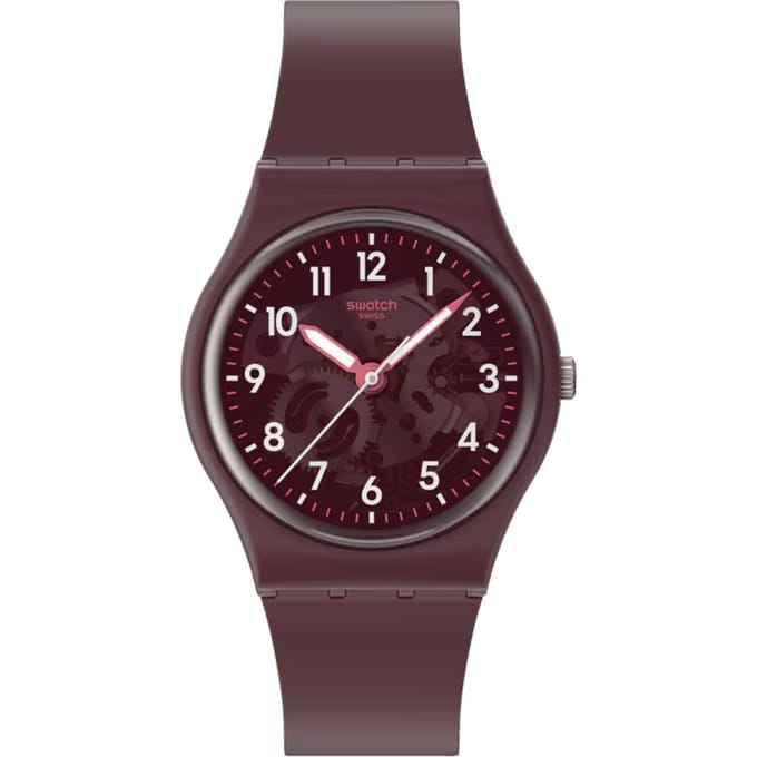 [Swatch] Montre THRU THE CROWN GLASS GENT BIOSOURCÉE SO28R115 Rouge black