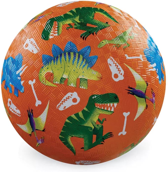 Crocodile Creek speelbal dinosaurus 18cm - kleurrijk buitenspeelgoed.