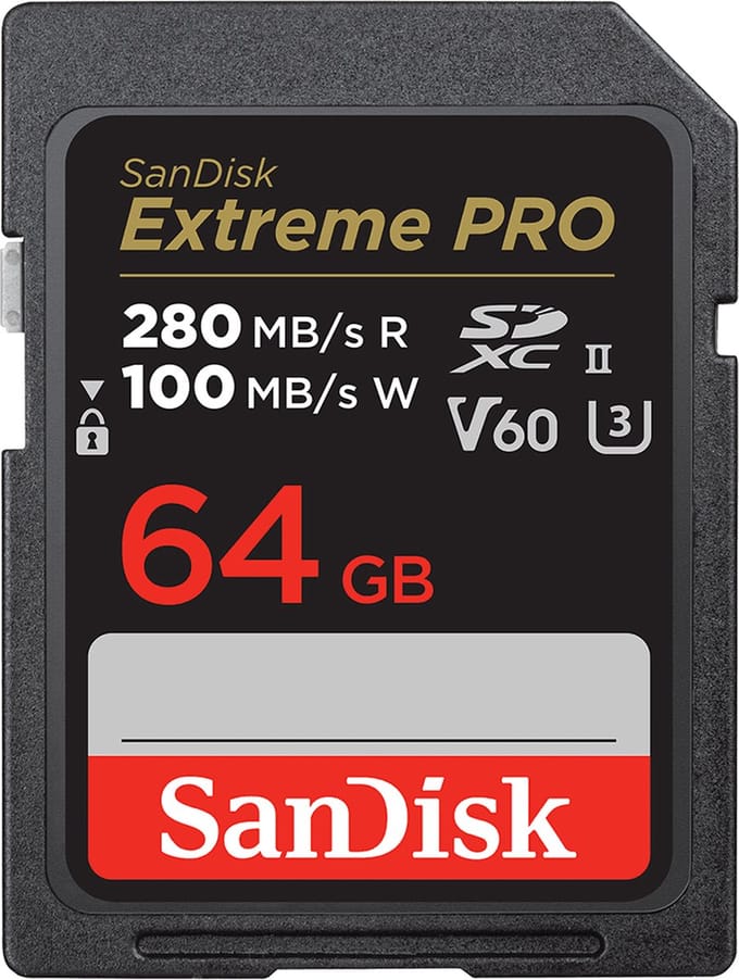 SANDISK Pro SD-Kaart 64GB V60 UHS-II 280/100MB/s