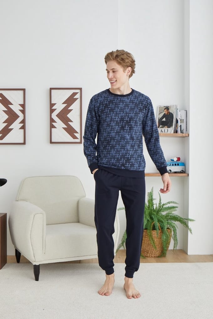 Heren Pyjama / Huispak Jef / Blauw /maat L