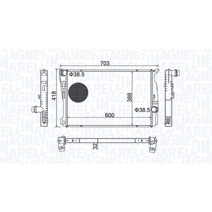 Radiator, motorkoeling MAGNETI MARELLI 350213209100