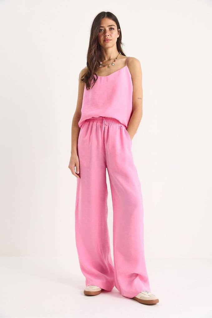 Mouwloze Camisole en Wijde Broek Coord Set