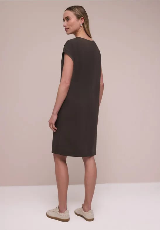 Knielange jersey jurk