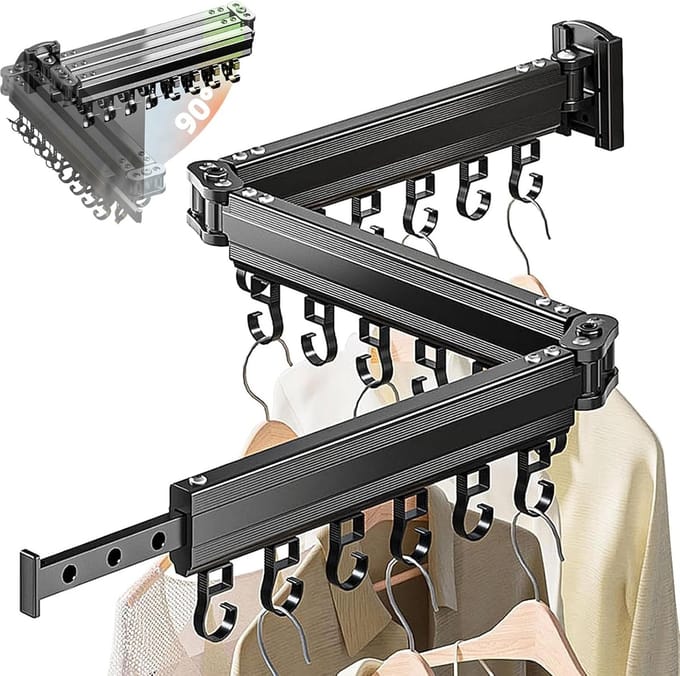 Uittrekbaar Wasrek - ruimtebesparend - zwart - 3 secties