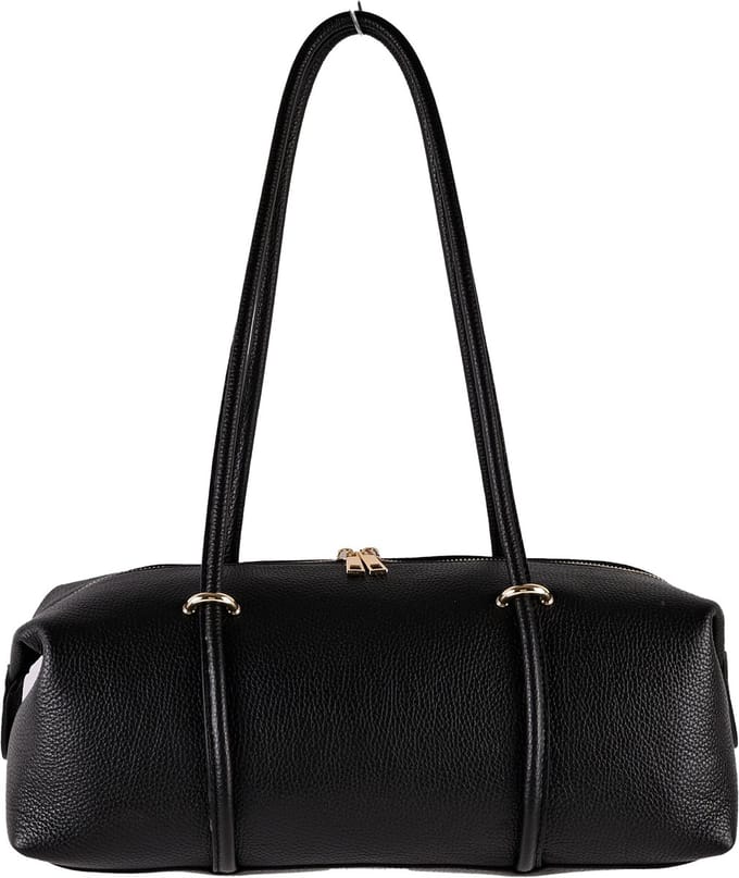 Giuliano lederen schoudertas Alexa - Dames - Made in Italy - Zwart
