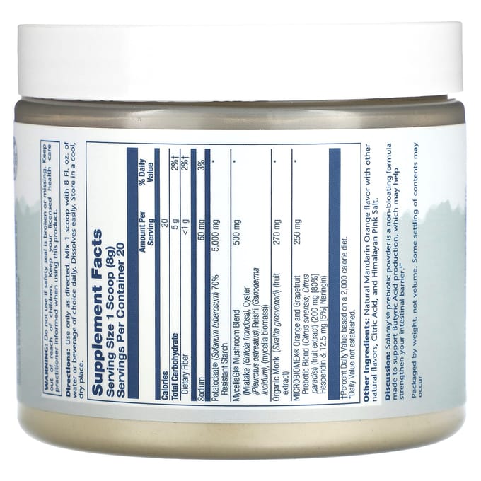 Mycrobiome Prebiotic Poeder, Natuurlijke Citrus, 160G (5,64 oz)