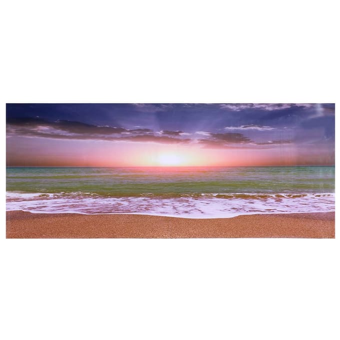 3D Effect Zelfklevende Strand Zonsondergang Poster voor Aquarium Visbak Decoratie (M) blue