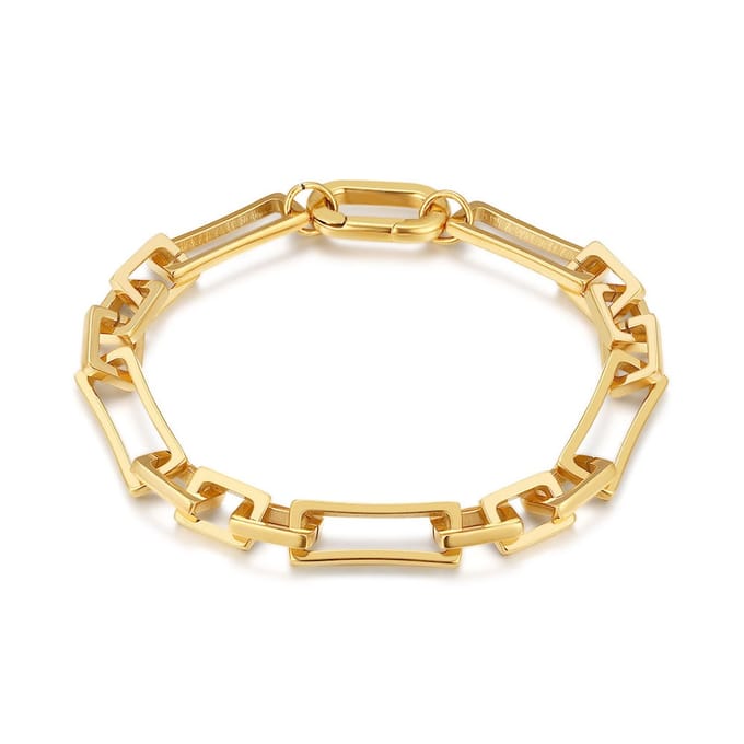 Twice As Nice Armband in edelstaal, schakels Goudkleurig 16cm