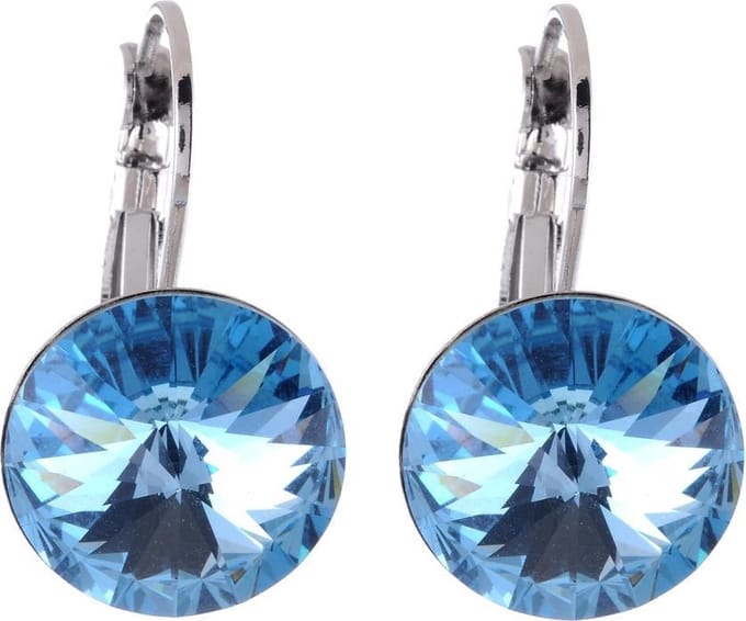 Behave Oorhangers 10 mm met licht blauwe aqua swarvoski elements