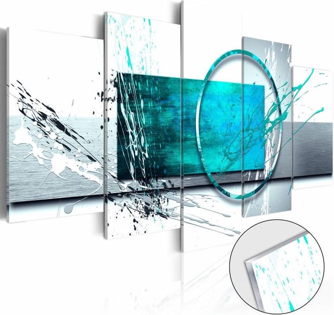 Afbeelding op acrylglas - Turquoise Expression, 5luik