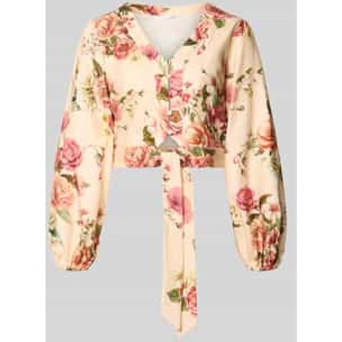 Kort blouse van mix van linnen en viscose model 'SHIRLEY'