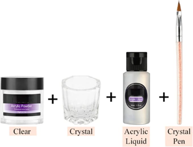 DW4Trading Acryl Nagels Starterspakket - Arcryl Poeder - Transparant