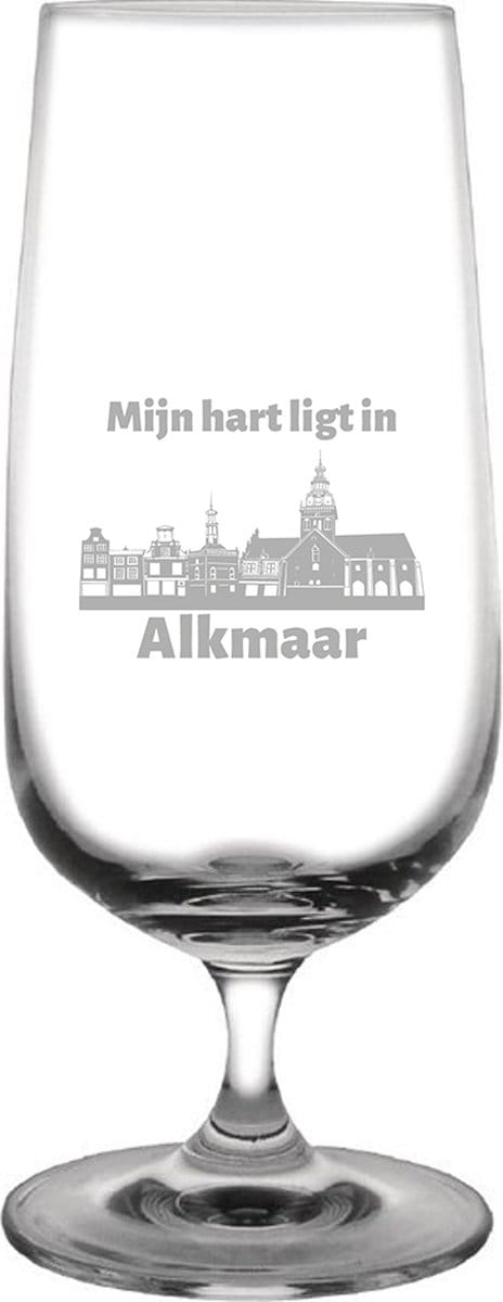 Gegraveerde bierglas op voet 41cl Alkmaar