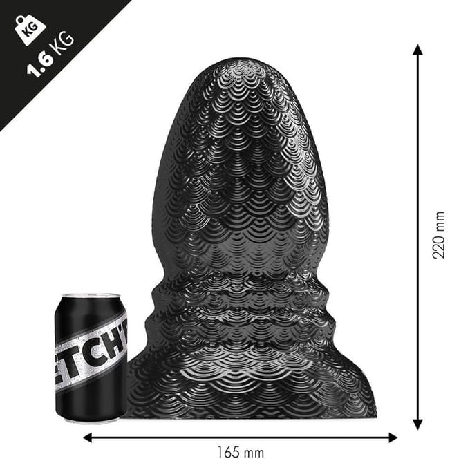 Stretch'r - Ripple - XXL Buttplug - Metallic Zwart L