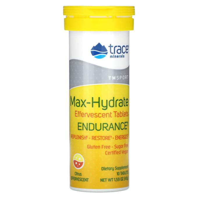 Tm Sport, Maximale Hydratatie, Uithoudingsvermogen Bruistabletten, Citrus Tabletten, 8 Buisjes, 10 Tabletten Per Buisje