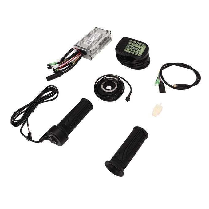 Borstelloze Motor Controller Kit met LCD Paneel Fiets Lithium Batterij Omzettingskit voor 500W 750W black