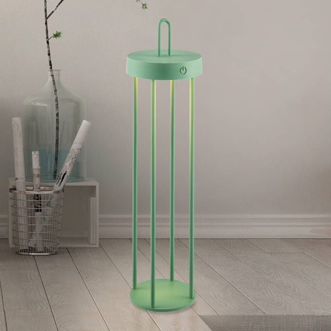JUST LIGHT. GmbH JUST LIGHT. Anselm LED tafellamp, groen, 50 cm, ijzer