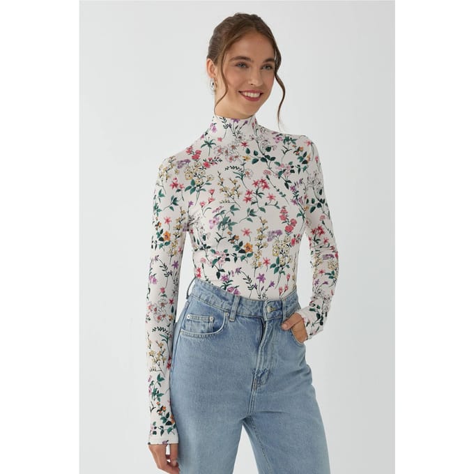 Bloemenprint Lange Mouwen Trui