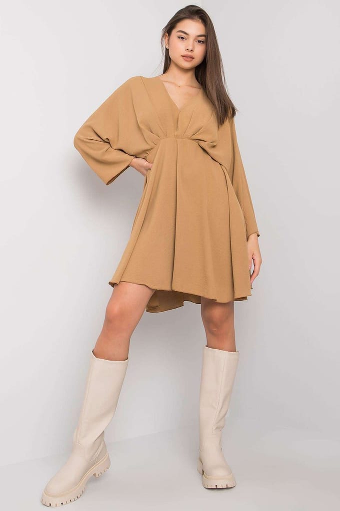 Camel Flare Soft Dress - Camel / One Size
