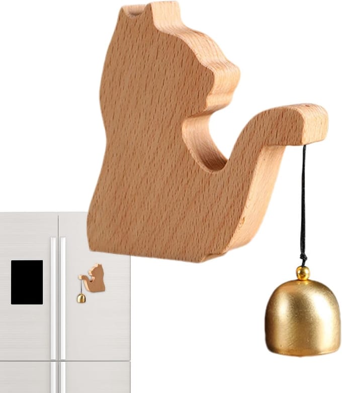 Decoratieve Houten Deurbel met Kat, Luide Woondecoratie