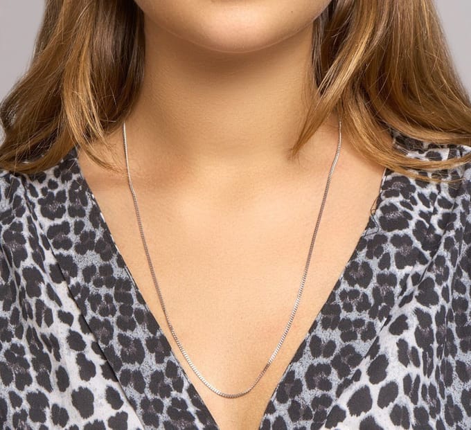 Zilver Gerhodineerde Collier gourmet 1 1330046 80 cm
