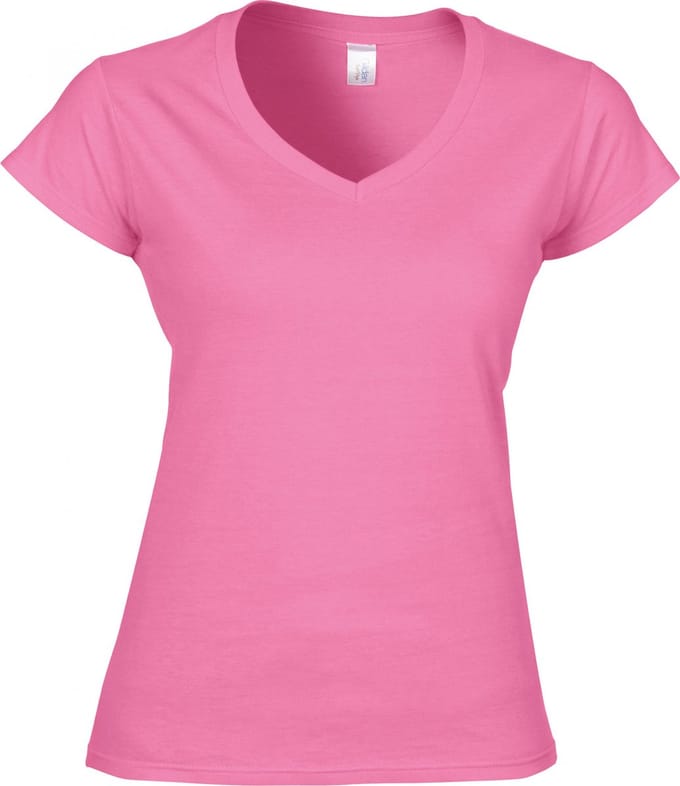 Gildan Softstyle® Fitted Ladies' V-neck T-shirt GI64V00L - Azalea - M