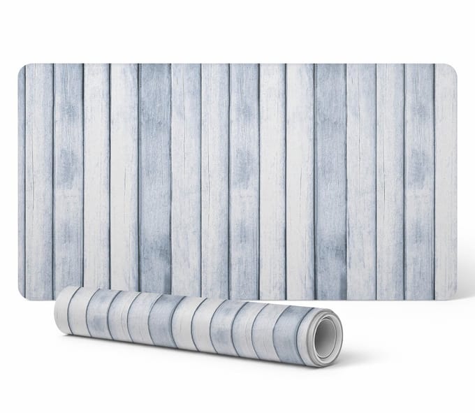 Beschermende bureauonderlegger met afbeeldingen, houten panelen, verticaal, 90x45 cm