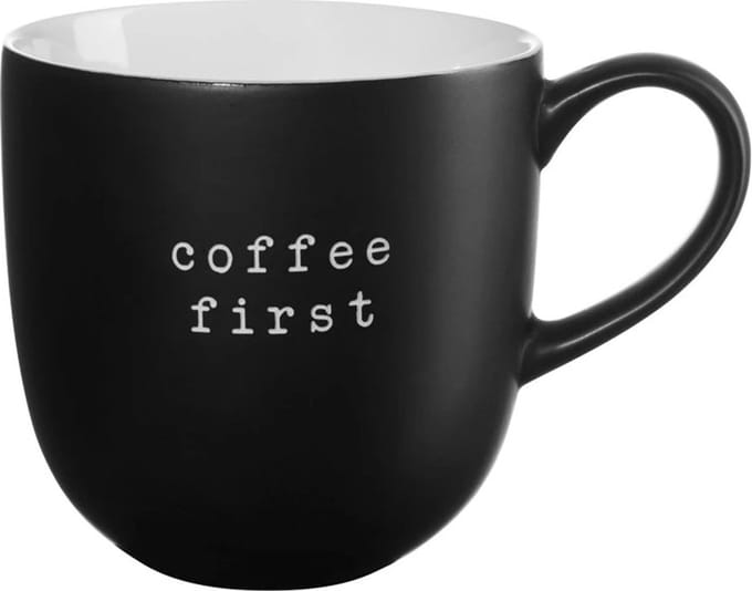 Asa Hey beker 'coffee first'