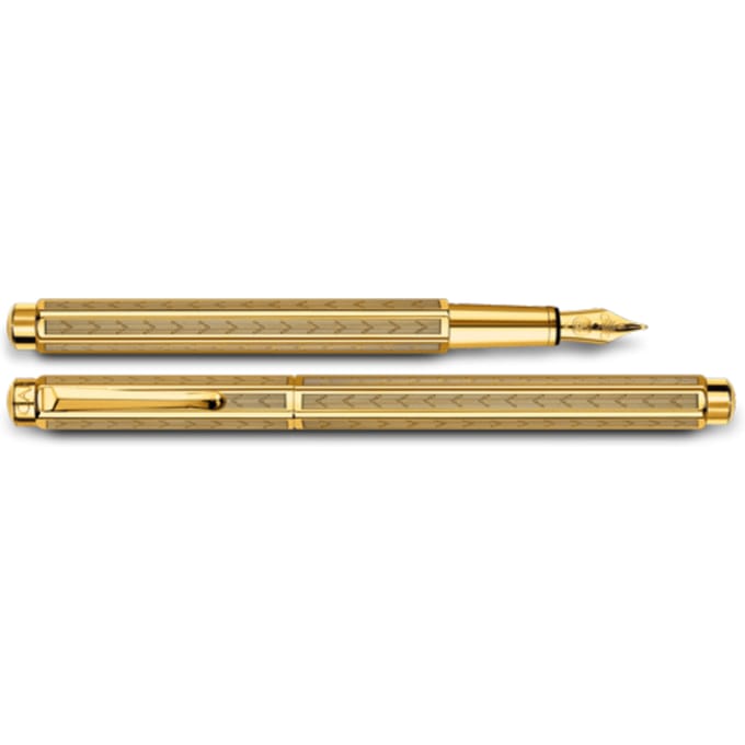 Caran d'ache ecridor vulpen chevron m staal, verguld