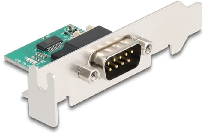Delock USB to RS-232 Converter FTDI FT231XS USB 2.0 pin header male to D-Sub 9 male with low profile bracket and cable 30 cm
