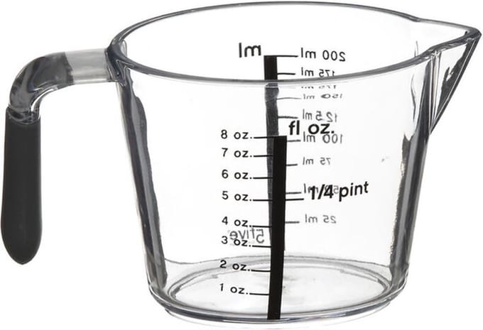 Maatbeker glas 200 ml transparant