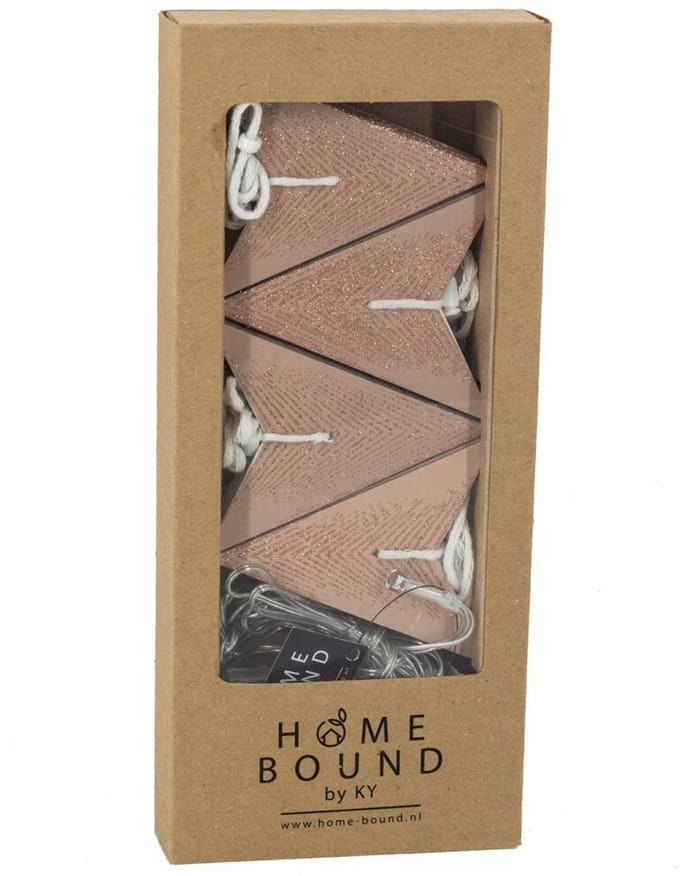 Kerstster slinger 8 stuks met timer roze